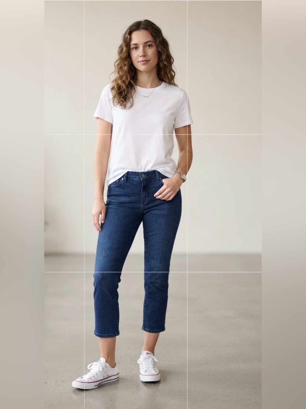 Michael Kors Dark Blue Cropped Straight Jeans